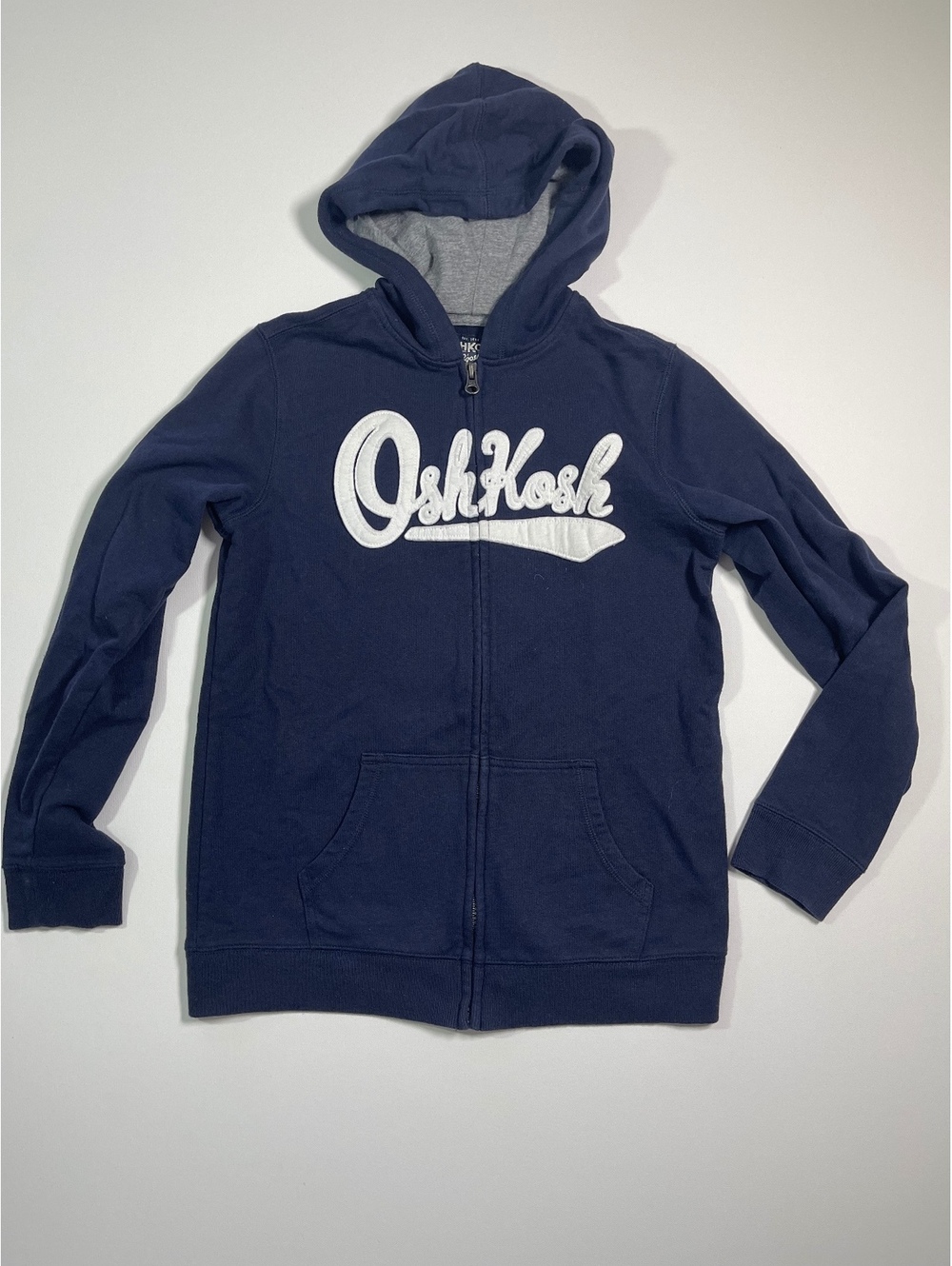 OshKosh B'gosh Boys' Navy Blue Zip-Up Hoodie Size 14